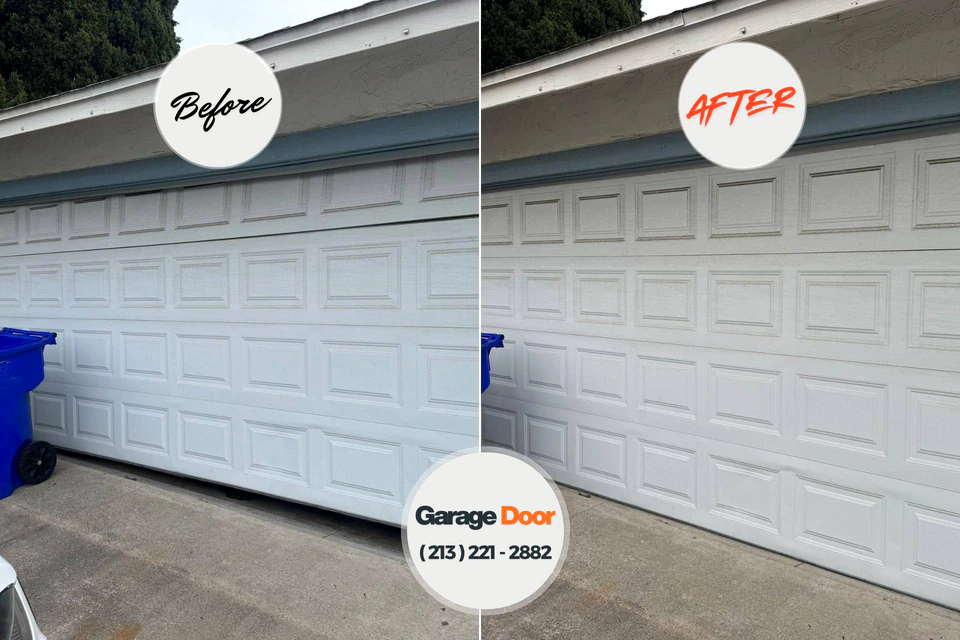 Before and after: garage door repair Arcata, CA